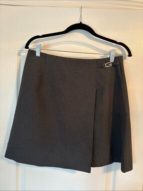 Bentley Gray Mini Skirt with Buckle Accent
